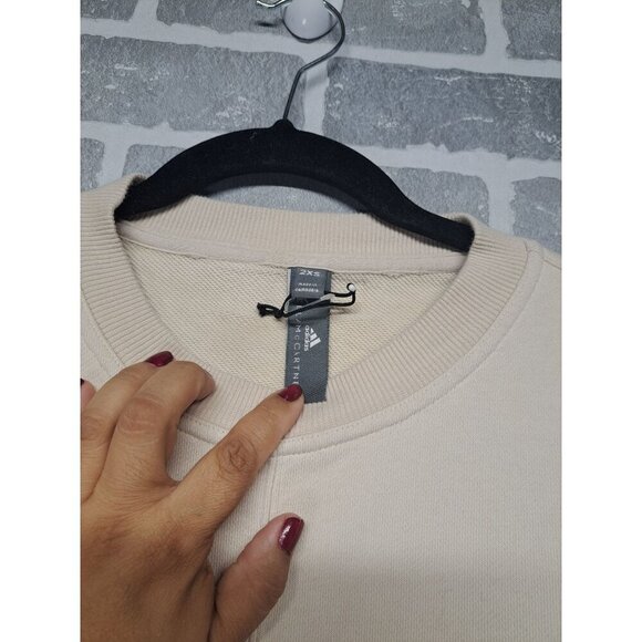 Stella McCartney BY Adidas Pullover Crewneck‎ Sweatshirt Cream  Size 2XS - Picture 5 of 12